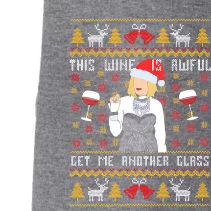 This Wine Is Awful Get Me Another Glass Ugly Christmas Cool Gift Doggie 3-End Fleece Hoodie