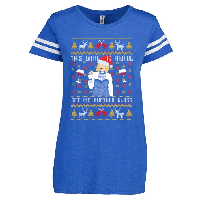 This Wine Is Awful Get Me Another Glass Ugly Christmas Cool Gift Enza Ladies Jersey Football T-Shirt