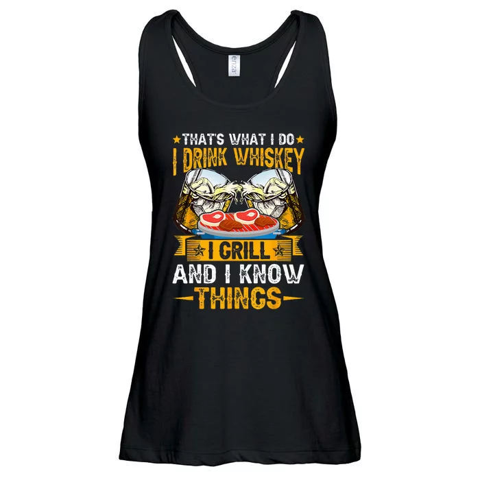 That's What I Do I Drink I Grill And Know Things Funny Ladies Essential Flowy Tank