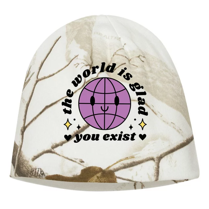 The World Is Glad You Exist Mental Health Kati - Camo Knit Beanie