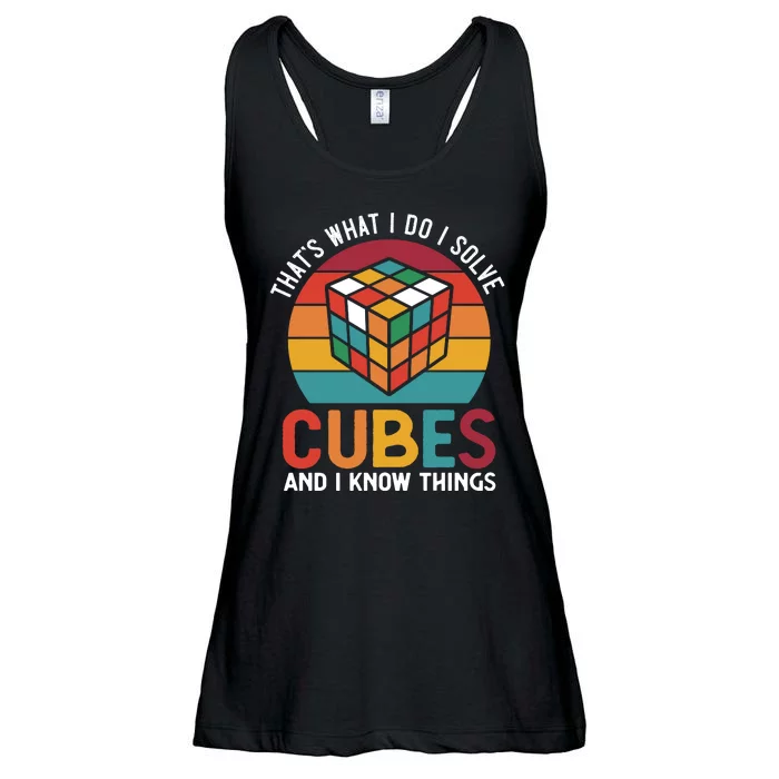 That's What I Do I Solve Cubes And I Know Things Ladies Essential Flowy Tank