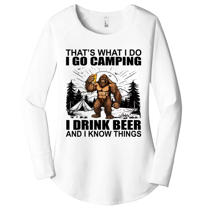 Thats What I Do I Go Camping I Drink Beer And I Know Things Women's Perfect Tri Tunic Long Sleeve Shirt