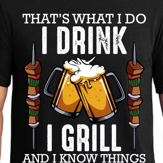 Thats What I Do I I Grill And Know Things Bbq Beer Cool Gift Pajama Set