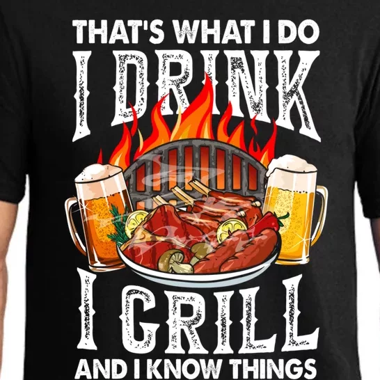 Thats What I Do I I Grill And Know Things Bbq Beer Gift Pajama Set