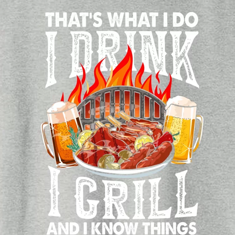 Thats What I Do I I Grill And Know Things Bbq Beer Gift Women's Crop Top Tee