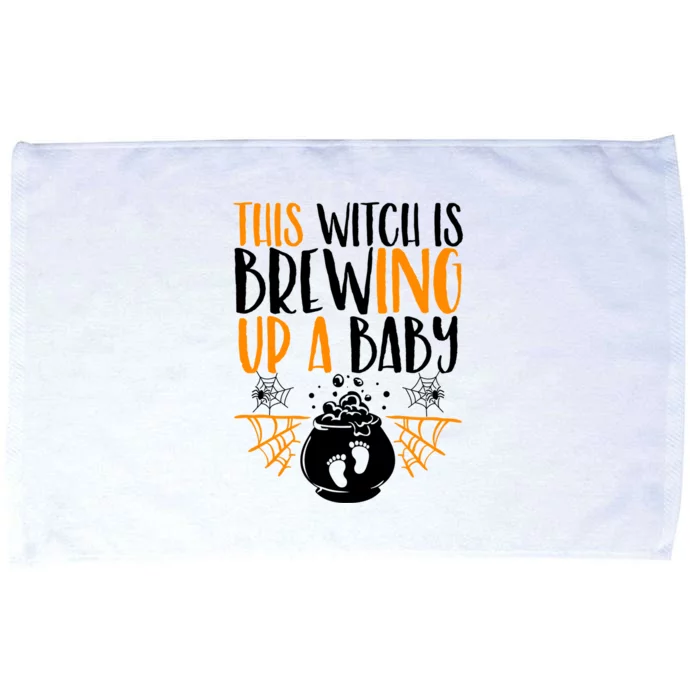 This Witch Is Brewing Up A Halloween Pregnant Costume Gift Microfiber Hand Towel