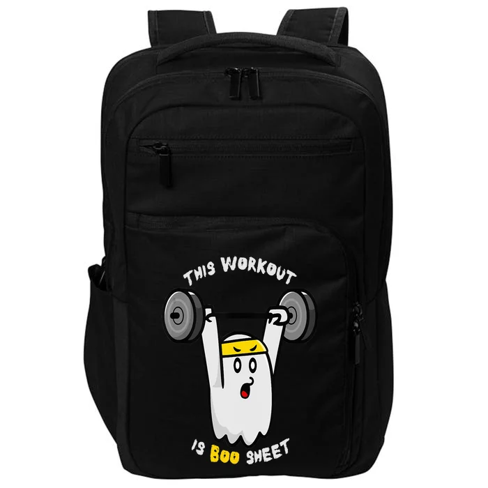 This Workout Is Boo Sheet Halloween Ghost Exercise Gym Impact Tech Backpack