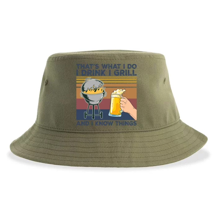 Thats What I Do I I Grill I Know Things Funny Gift Sustainable Bucket Hat