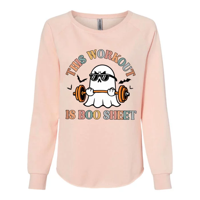 This Workout Is Boo Sheet Halloween Ghoul Ghost Womens California Wash Sweatshirt