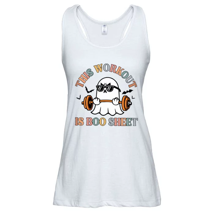 This Workout Is Boo Sheet Halloween Ghoul Ghost Ladies Essential Flowy Tank