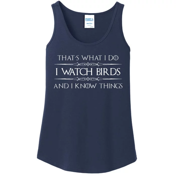 That's What I Do I Like Birds And I Know Things Ladies Essential Tank