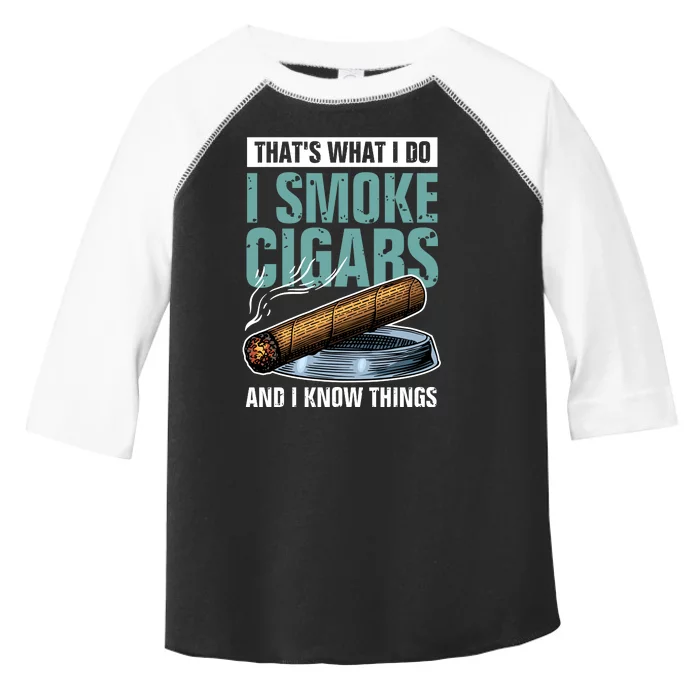 Thats What I Do I Smoke Cigars And I Know Things Toddler Fine Jersey T-Shirt