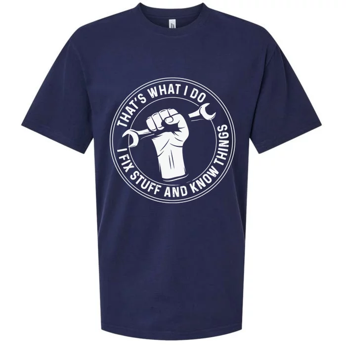 That's What I Do I Fix Stuff and I Know Things Mechanic Sueded Cloud Jersey T-Shirt