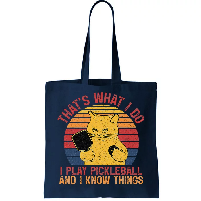 ThatS What I Do Cat Lovers Paddleball Player Pickleball Tote Bag