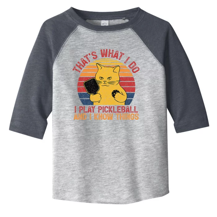 ThatS What I Do Cat Lovers Paddleball Player Pickleball Toddler Fine Jersey T-Shirt