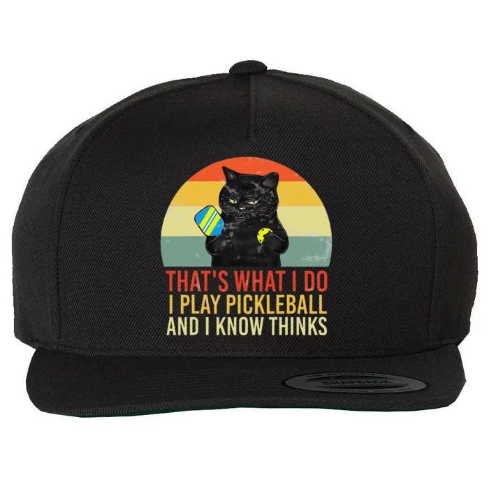 ThatS What I Do Cat Lovers Paddleball Player Pickleball Wool Snapback Cap