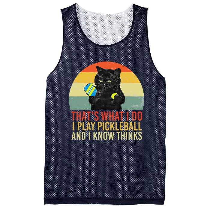 ThatS What I Do Cat Lovers Paddleball Player Pickleball Mesh Reversible Basketball Jersey Tank