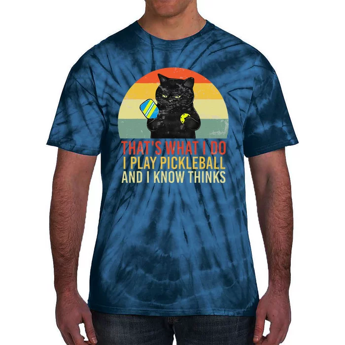 ThatS What I Do Cat Lovers Paddleball Player Pickleball Tie-Dye T-Shirt