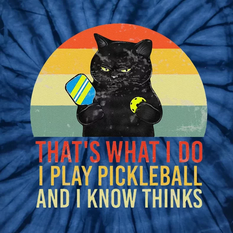 ThatS What I Do Cat Lovers Paddleball Player Pickleball Tie-Dye T-Shirt