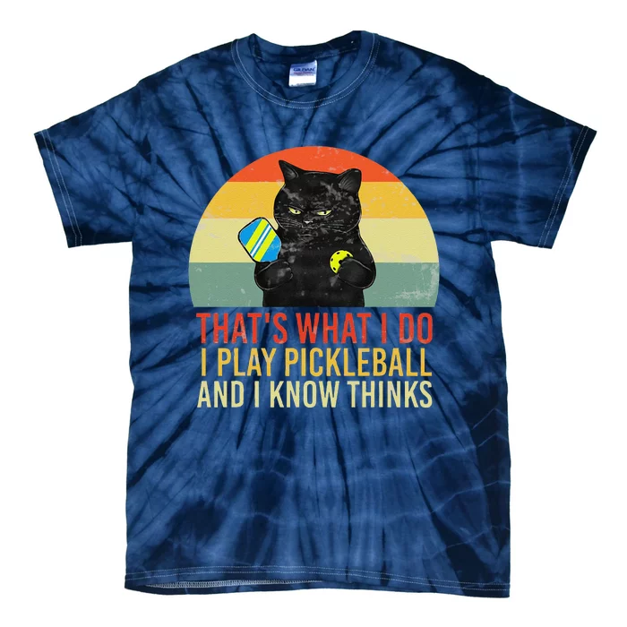 ThatS What I Do Cat Lovers Paddleball Player Pickleball Tie-Dye T-Shirt