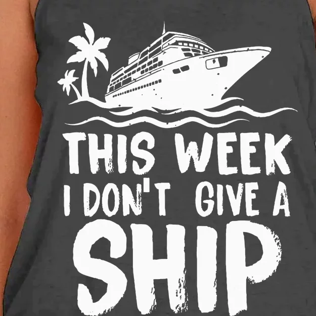 This Week I Don´t Give a Ship Cruise Trip Vacation funny Women's Knotted Racerback Tank