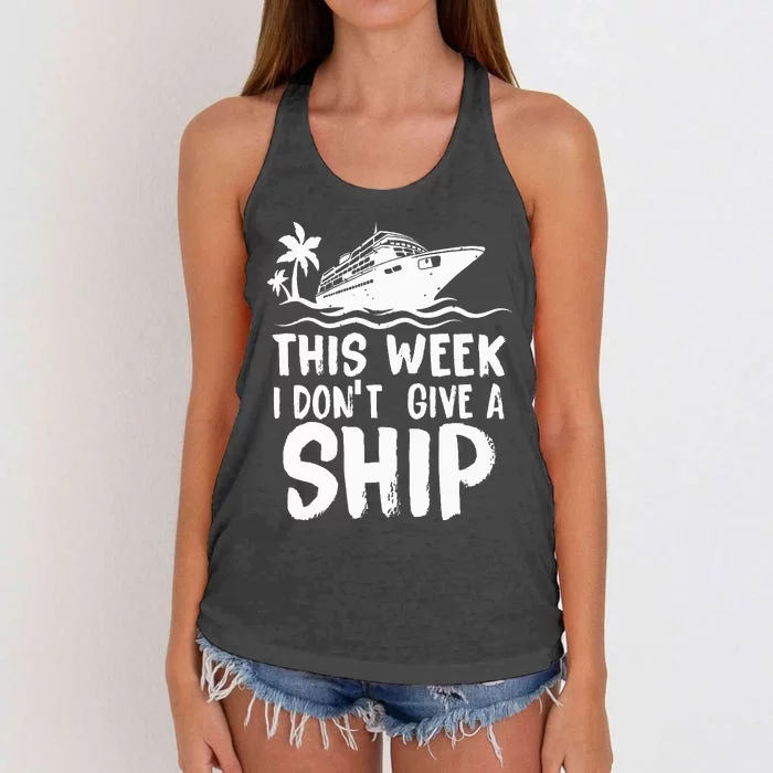 This Week I Don´t Give a Ship Cruise Trip Vacation funny Women's Knotted Racerback Tank