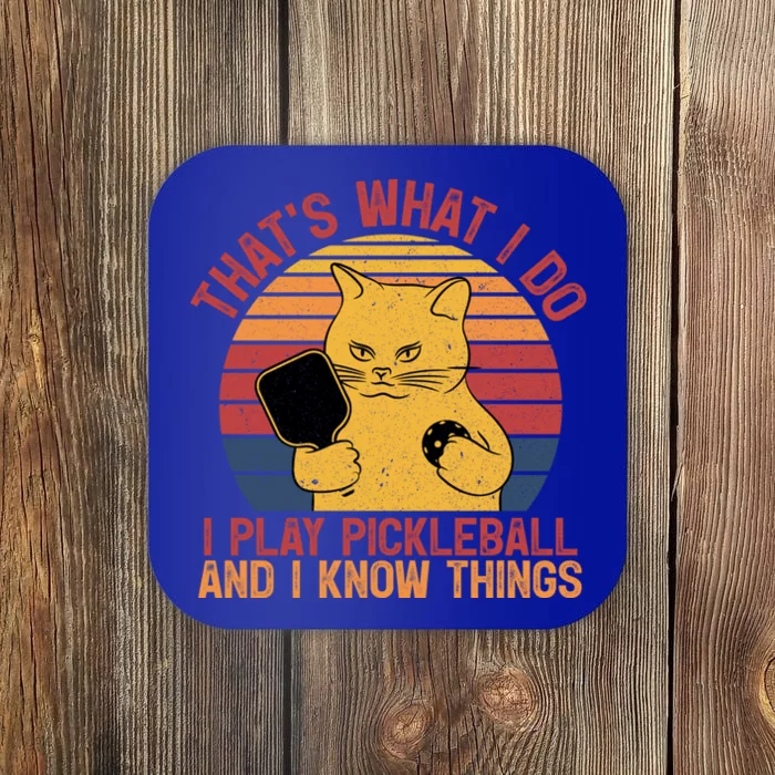 ThatS What I Do Cat Lovers Paddleball Player Pickleball Gift Coaster