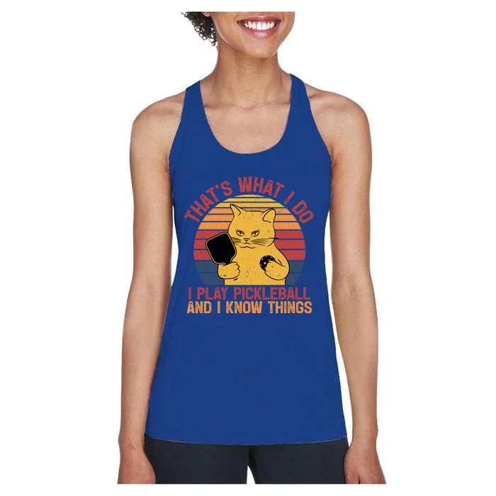 ThatS What I Do Cat Lovers Paddleball Player Pickleball Gift Women's Racerback Tank