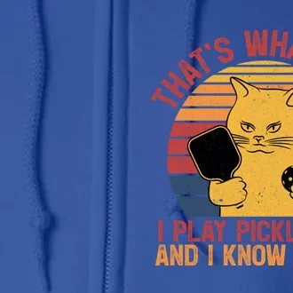 ThatS What I Do Cat Lovers Paddleball Player Pickleball Gift Full Zip Hoodie