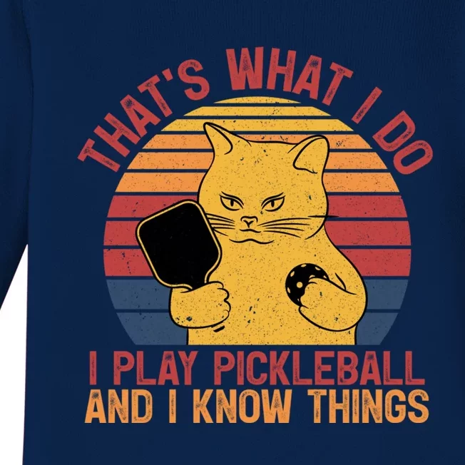 ThatS What I Do Cat Lovers Paddleball Player Pickleball Gift Baby Long Sleeve Bodysuit