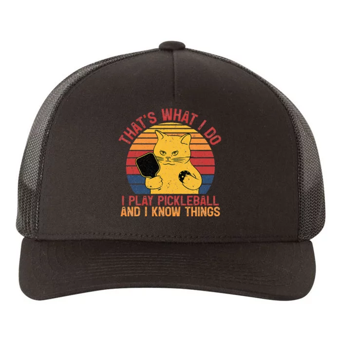 Thats What I Do Cat Lovers Paddleball Player Pickleball Yupoong Adult 5-Panel Trucker Hat