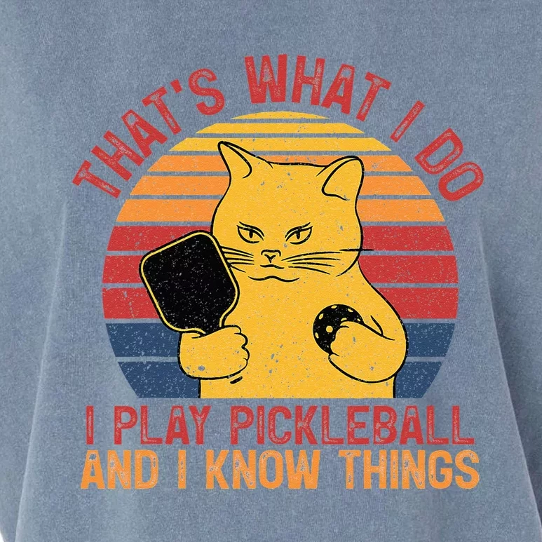 Thats What I Do Cat Lovers Paddleball Player Pickleball Garment-Dyed Women's Muscle Tee