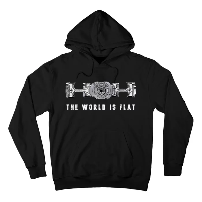 The World Is Flat Boxer Engine Car Enthusiast Hoodie