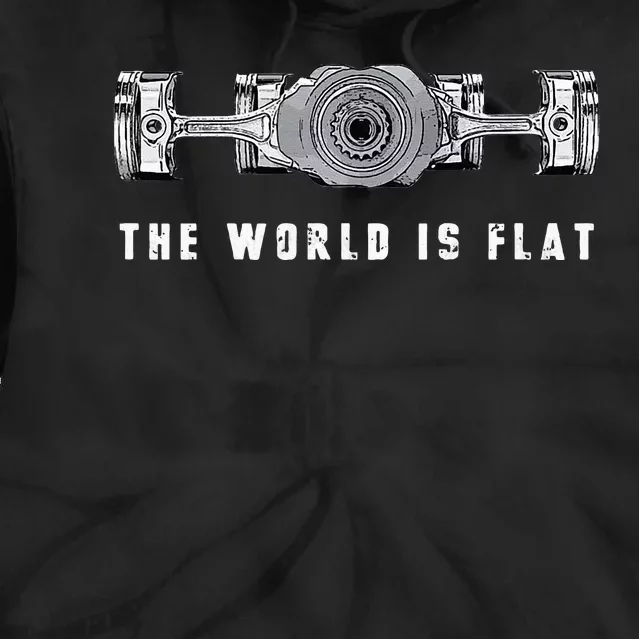 The World Is Flat Boxer Engine Car Enthusiast Tie Dye Hoodie