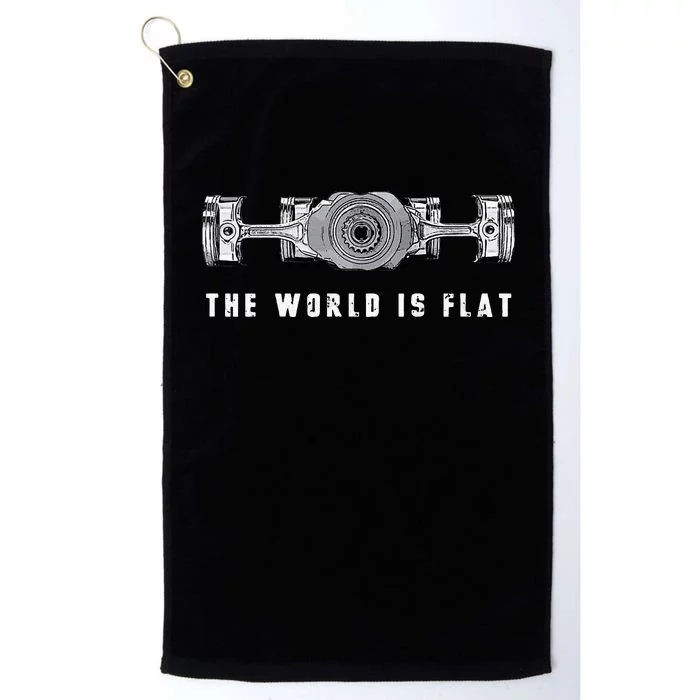 The World Is Flat Boxer Engine Car Enthusiast Platinum Collection Golf Towel