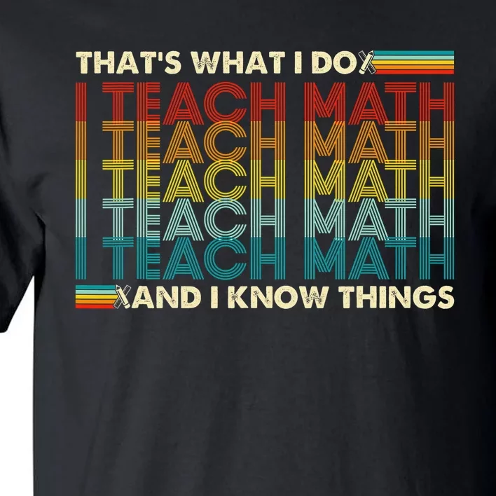 That's What I Do I Teach Math I Know Things Math Teacher Tall T-Shirt