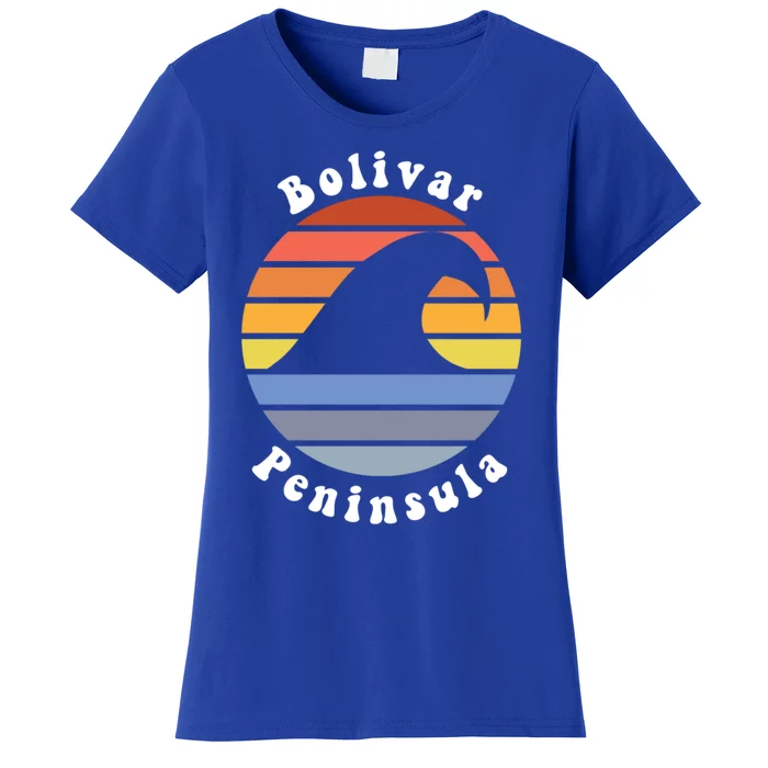 Tx Wave In Bolivar Peninsula Texas Beach Vacation Souvenir Gift Women's T-Shirt