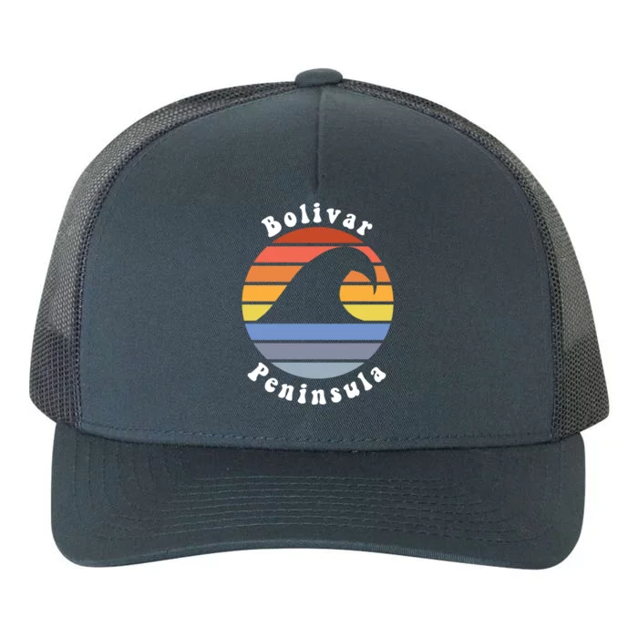 Tx Wave In Bolivar Peninsula Texas Beach Vacation Souvenir Gift Yupoong Adult 5-Panel Trucker Hat