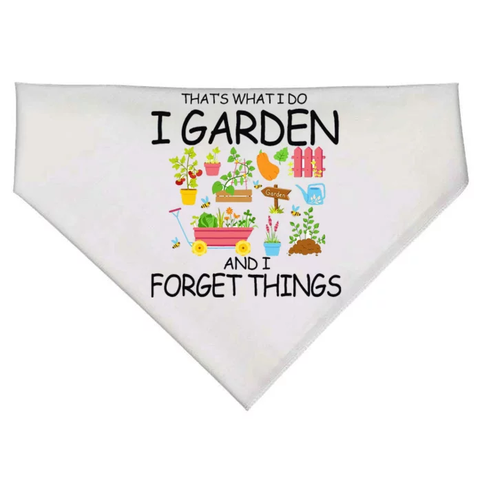 That's What I Do I Garden And I Forget Things gardening tee USA-Made Doggie Bandana