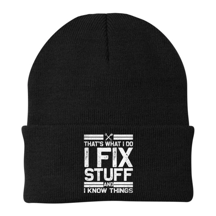 Thats What I Do I Fix Stuff And I Know Things Vintage Knit Cap Winter Beanie