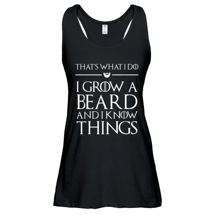 That's What I Do I Grow A Beard And I Know Things Beard Ladies Essential Flowy Tank