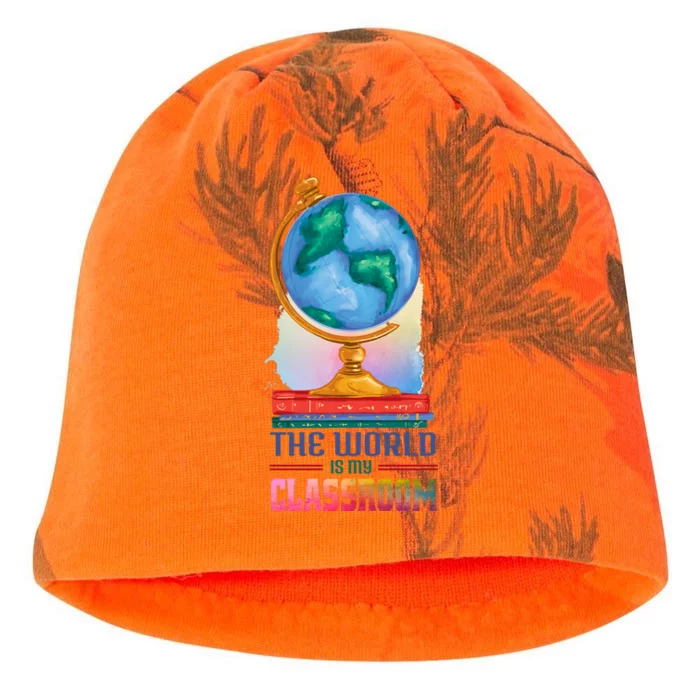 The World Is My Classroom Globe Kati - Camo Knit Beanie