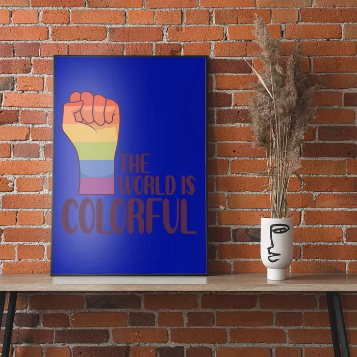 The World Is Colorful Gay Queer Couple Rainbow Lgbtq Pride Cute Gift Poster