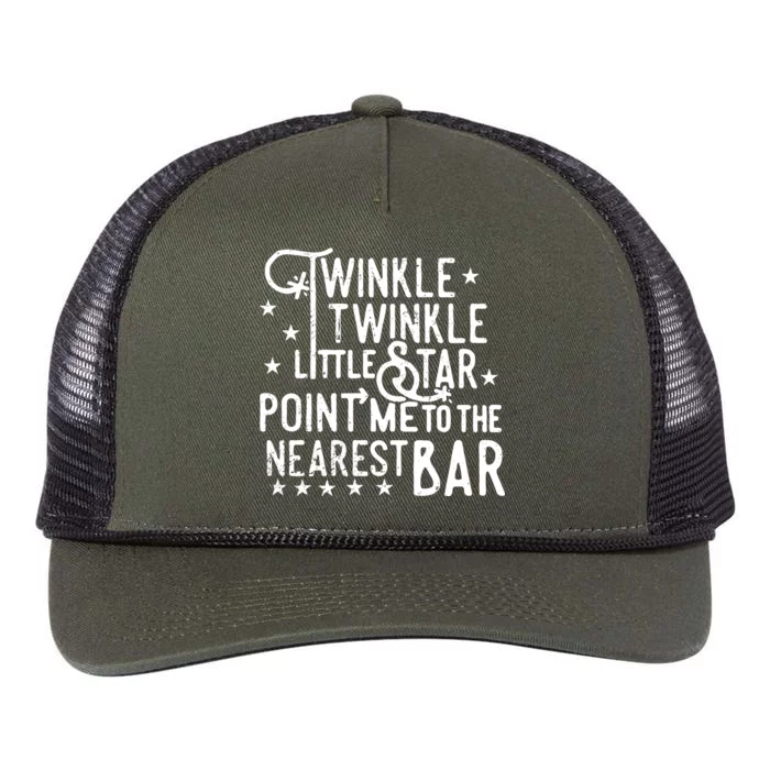 Twinkle Little Star Point Me To The Nearest Bar Retro Rope Trucker Hat Cap