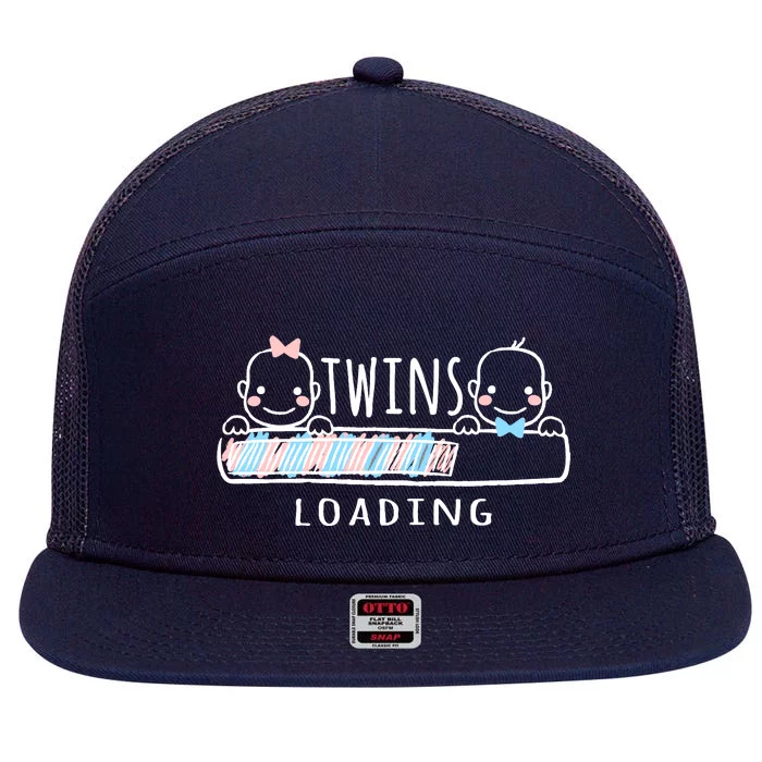 Twins loading cute twin mother 7 Panel Mesh Trucker Snapback Hat