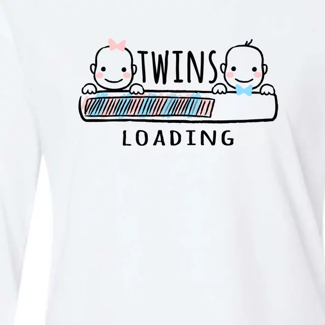 Twins loading cute twin mother Womens Cotton Relaxed Long Sleeve T-Shirt