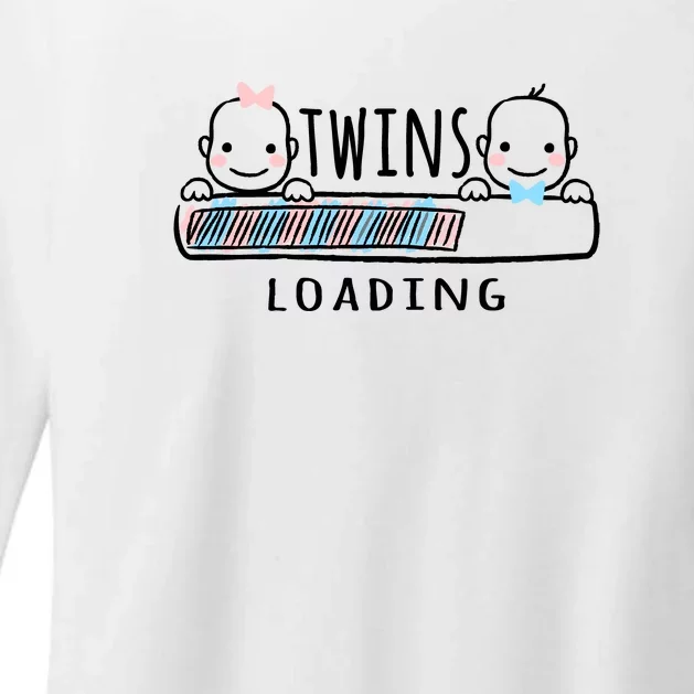 Twins loading cute twin mother Womens CVC Long Sleeve Shirt