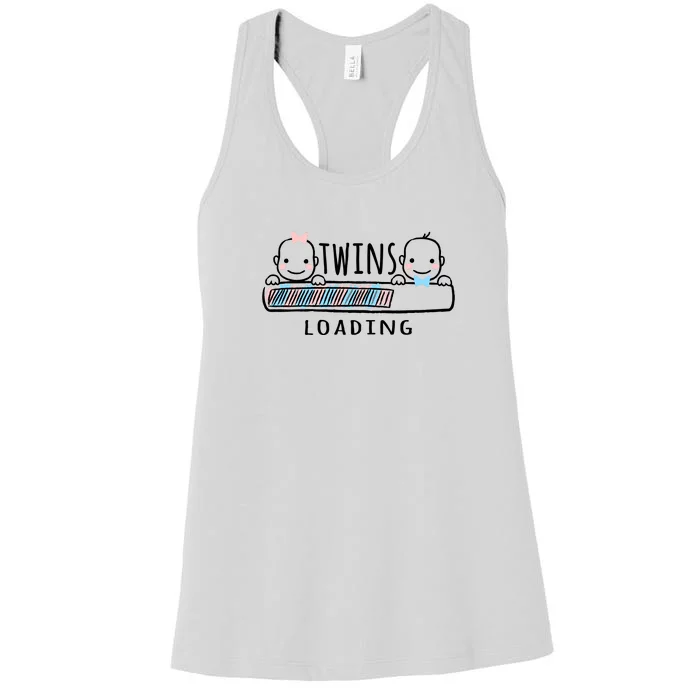 Twins loading cute twin mother Women's Racerback Tank