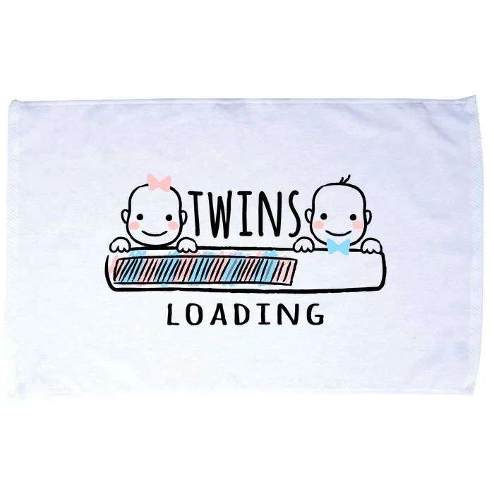 Twins loading cute twin mother Microfiber Hand Towel