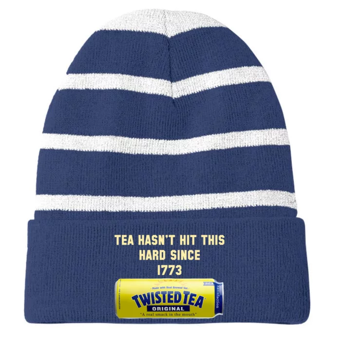 Twisted Tea Hasn't Hit This Hard Since 1773 Striped Beanie with Solid Band